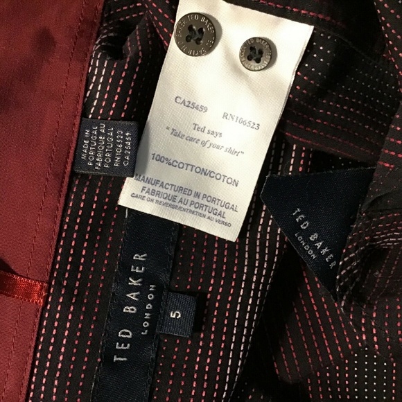Men's Ted Baker London Black Pink Purple Shirt 5/L - Picture 5 of 6